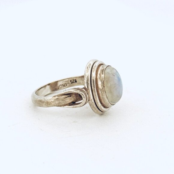 Vintage Estate Sterling Silver 925 Moonstone Ring Size 8.5 NB India 8.5g - Picture 2 of 11